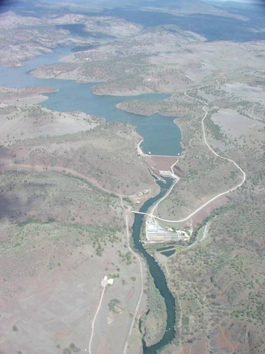 Iron Gate reservoir from air