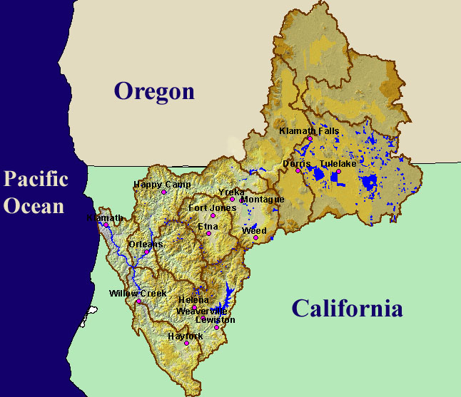 Klamath River basin map